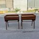 Tables de chevet danoises en teck avec étagères à cordes, 1967, lot de 2