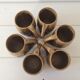 Lot 6 sandstone mugs varnished vintage 50s