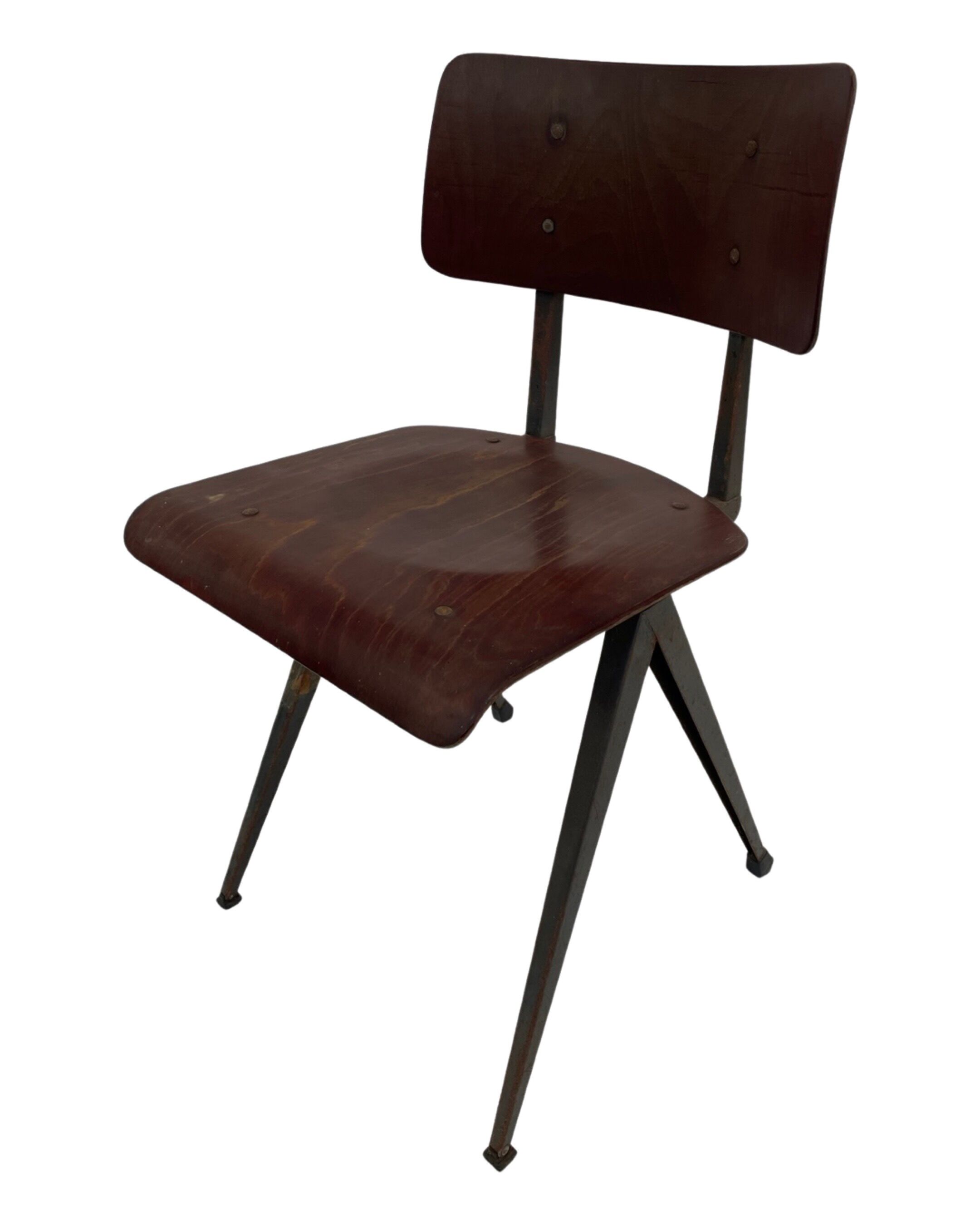 Chaise industrielle Galvanitas S16 Pagholz Pays-Bas 60's