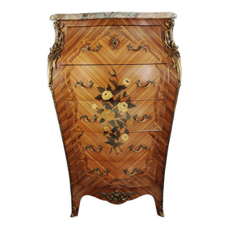 Louis XV style chiffonnier in rosewood marquetry