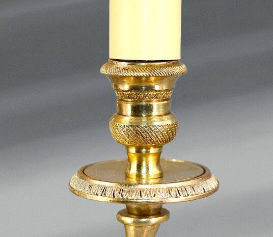 Lampe Bouillotte Bronze Style Empire Abat-jour & Pied laqué Bordeaux