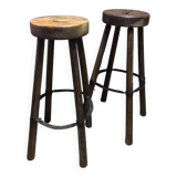 2 brutalist style stools