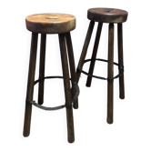 2 brutalist style stools