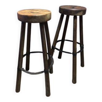 2 brutalist style stools