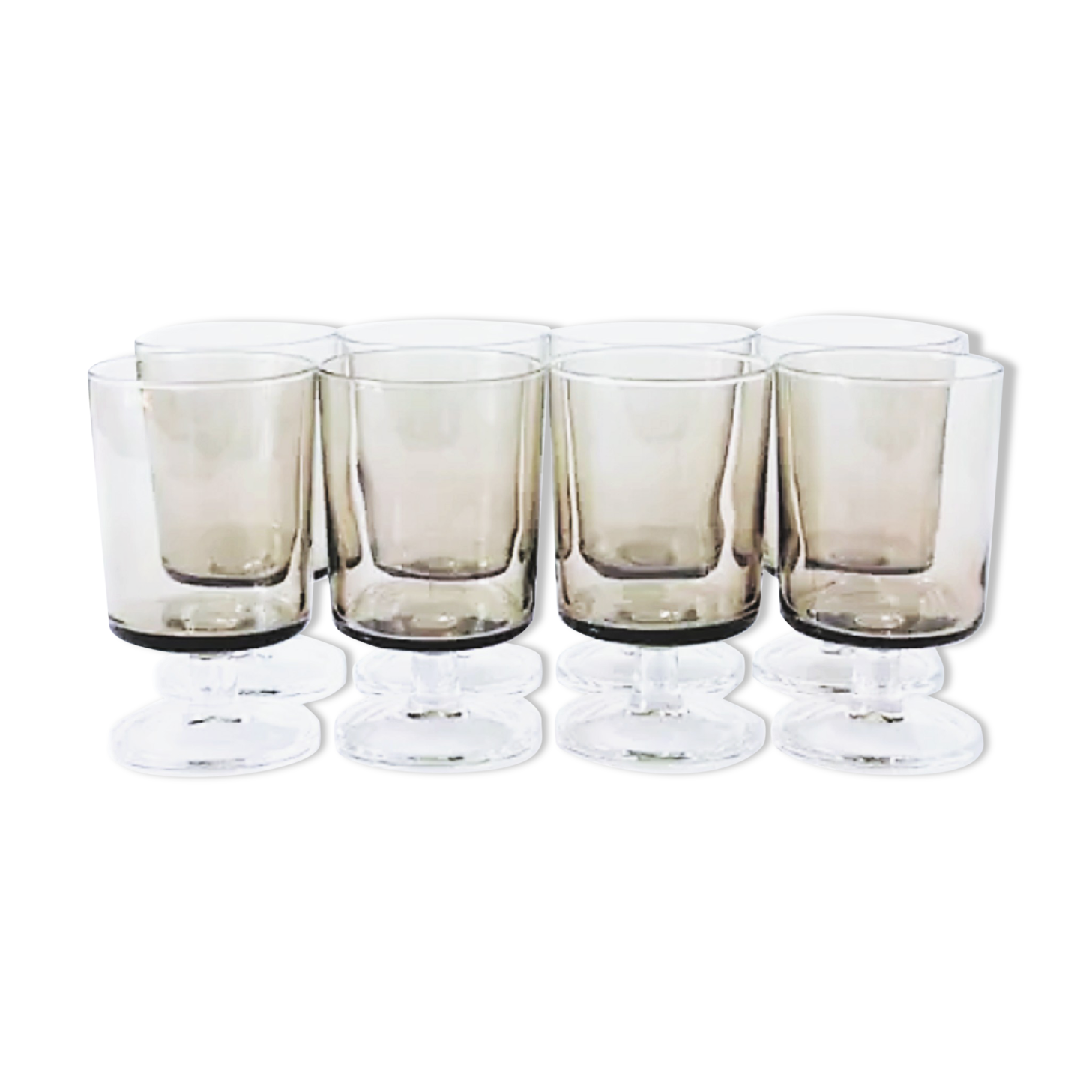 Luminarc Sweden Set of 8 white wine glasses, smoked brown colour