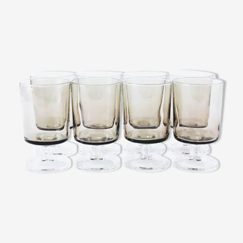 Luminarc Sweden Set of 8 white wine glasses, smoked brown colour