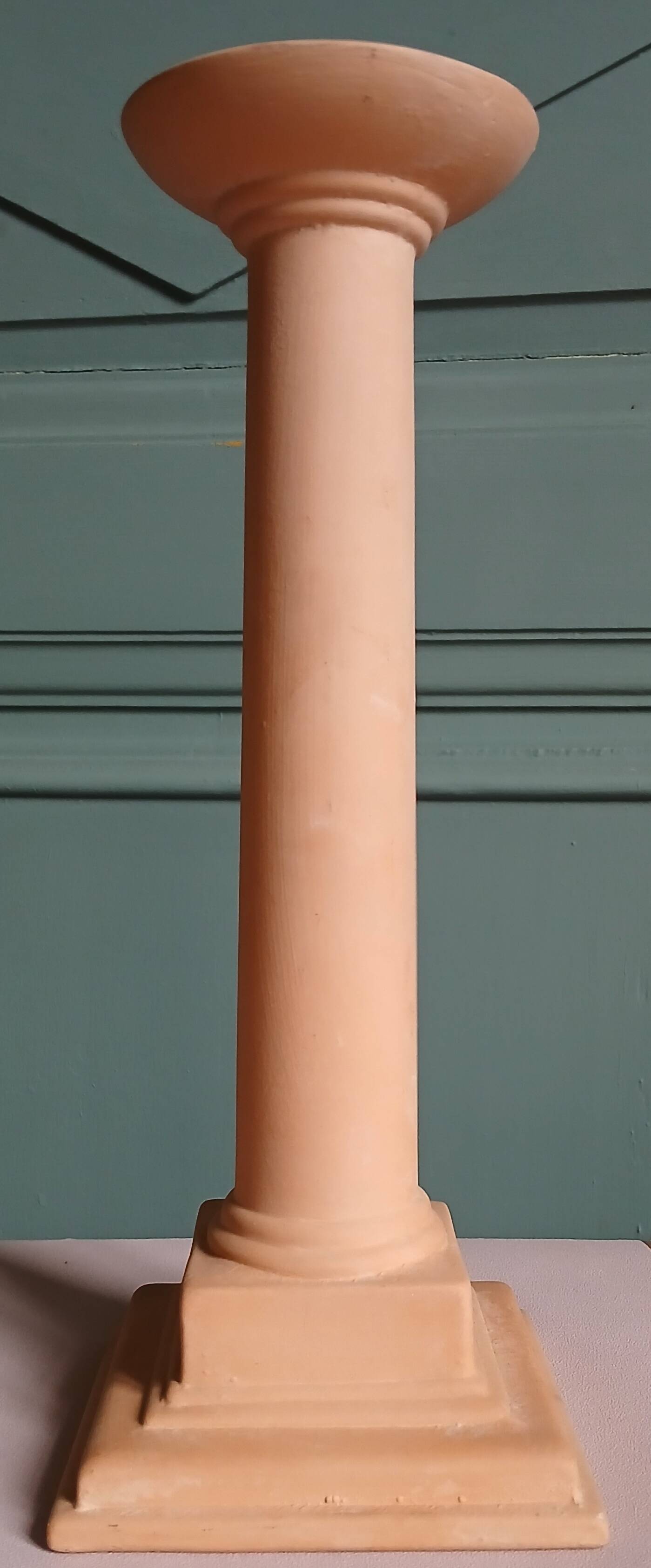 Bougeoir colonne terracotta