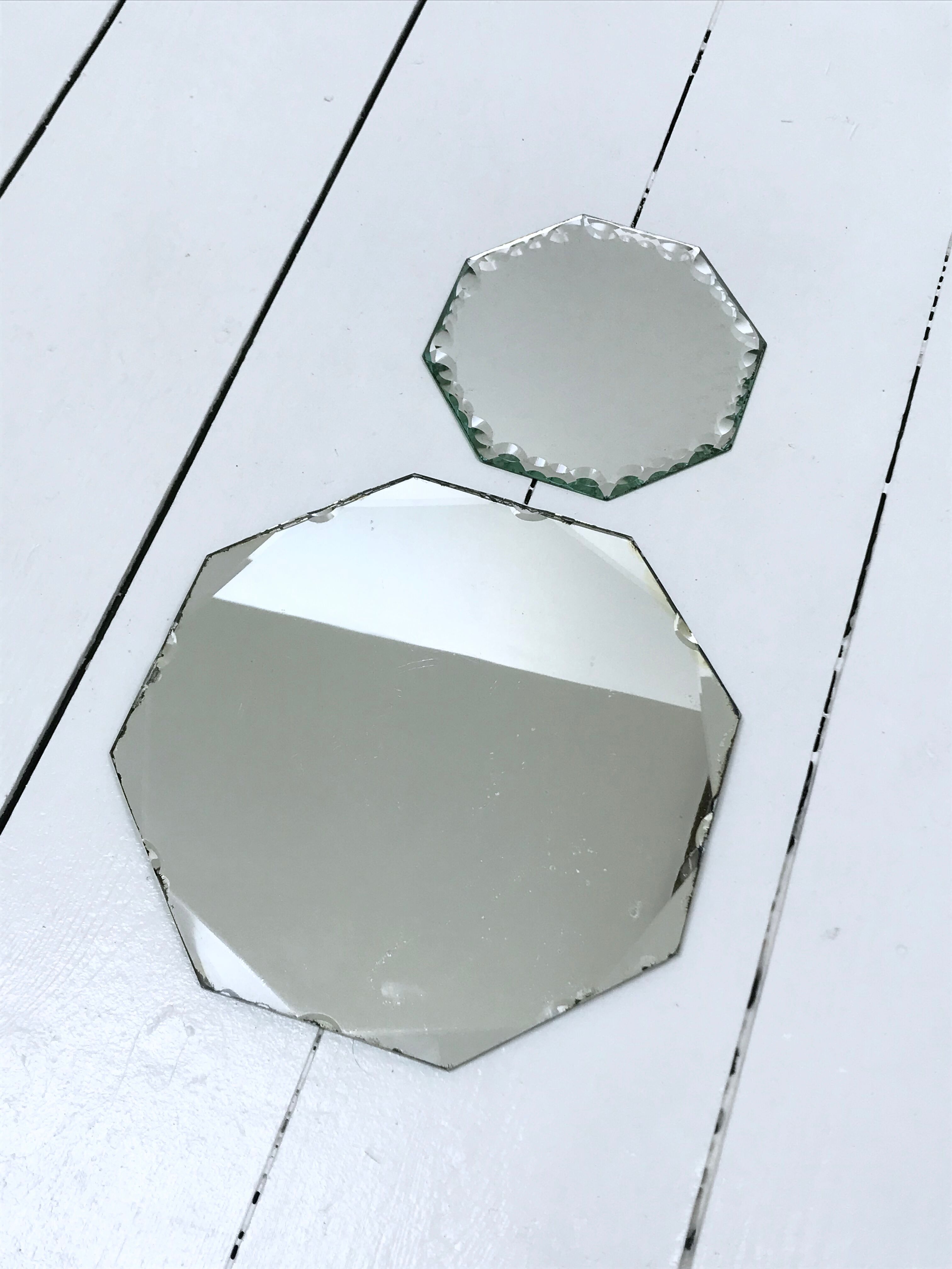 lot of two bevelled mirrors