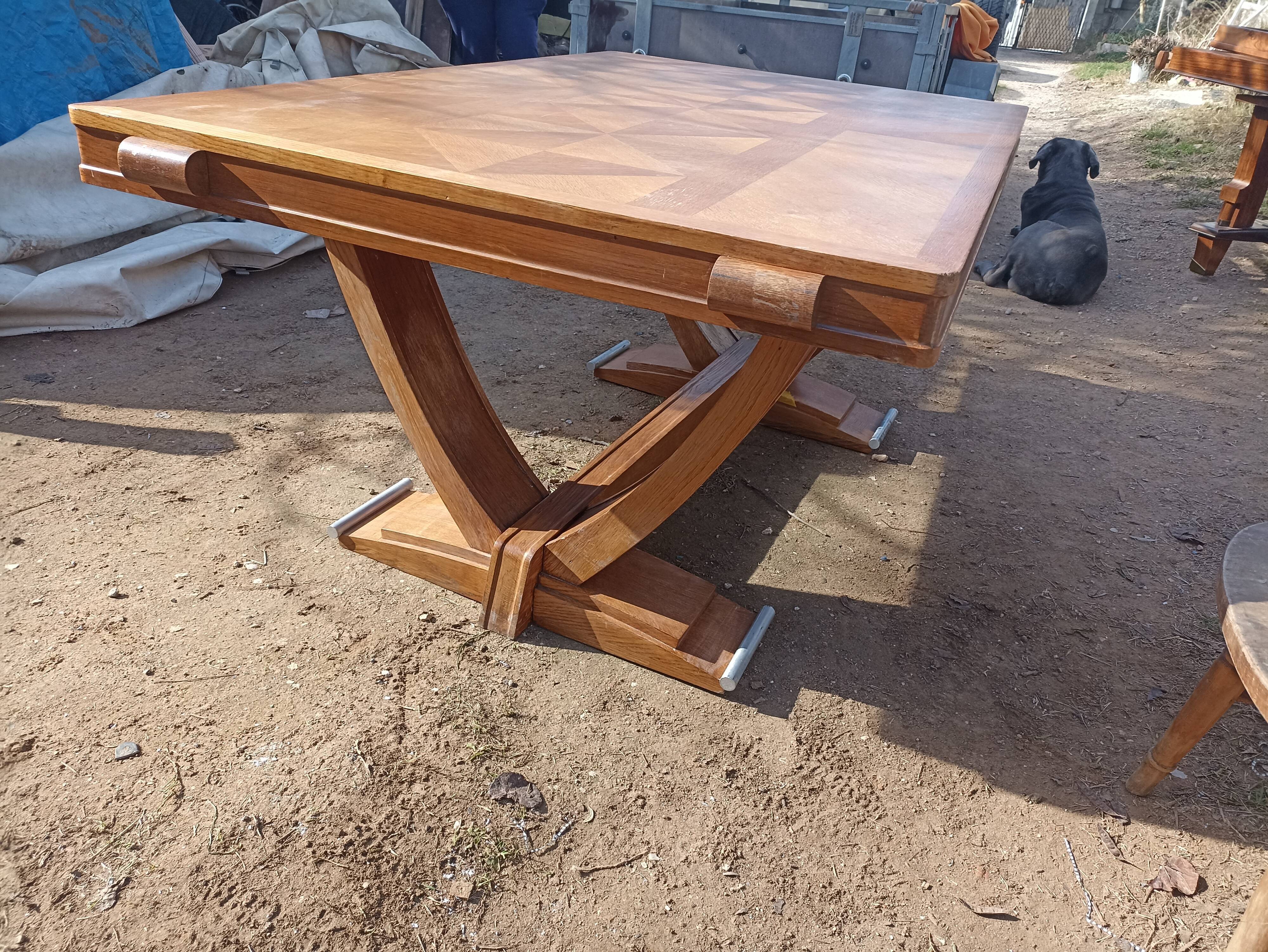 Table and chairs art deco Gaston Poisson