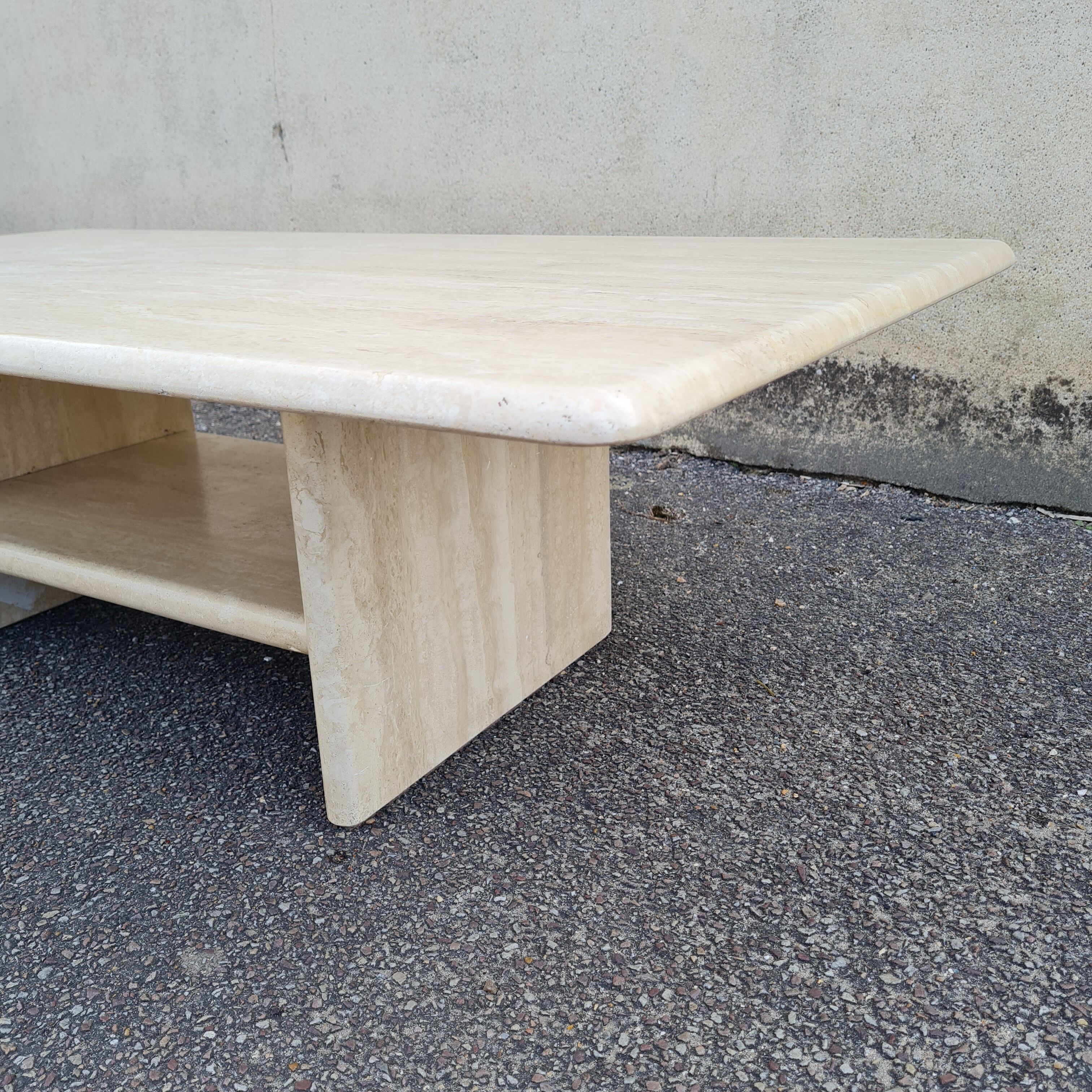 Travertine coffee table