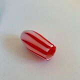 Vintage red and white glass vase, 1950s