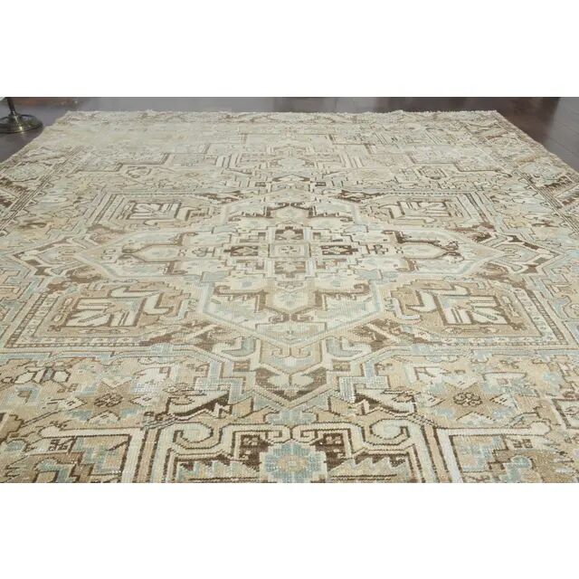 1970s Vintage Persian Handmade Wool Cotton Orange Area Rug 252x311