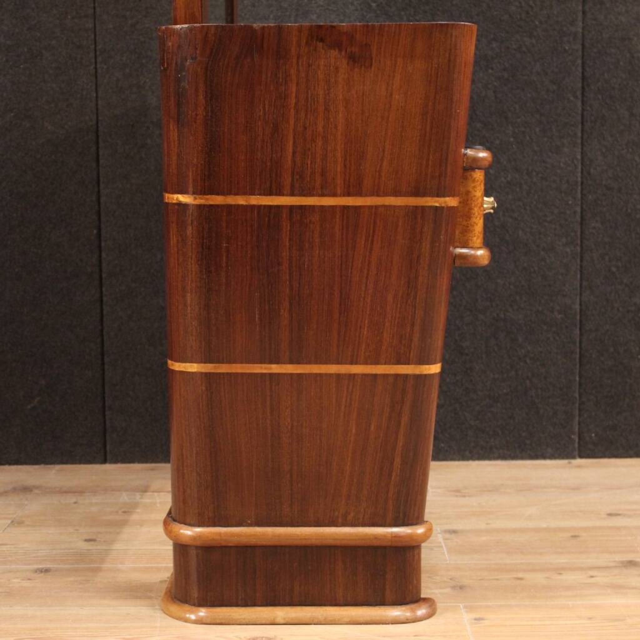 Italian wood design cheval mirror from 70s
