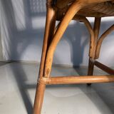 Vintage rattan chair with cane backrest - Bohemian style