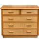 Commode vintage en rotin et osier tressé  1970