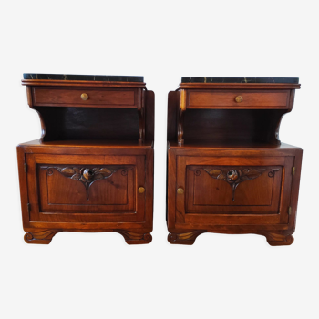 Pair of art deco bedside tables