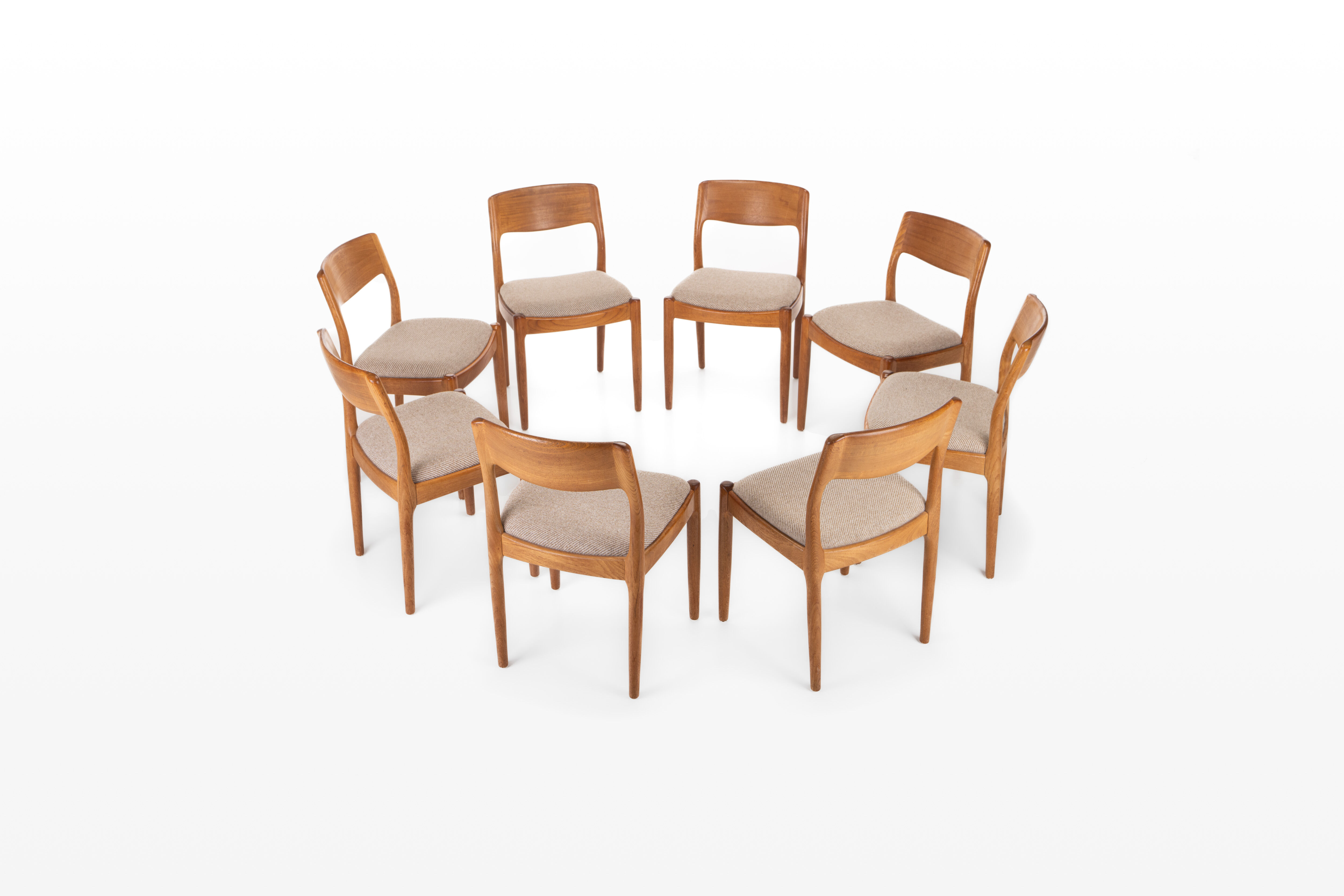 8 dining chairs by Juul Kristensen for Jk Denmark, 1970s