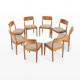 8 dining chairs by Juul Kristensen for Jk Denmark, 1970s