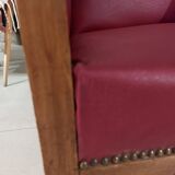 Raspberry red art deco armchair