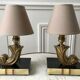 Pair of bronze and marble lamp art deco 30s
