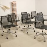 Set of 8 Charles and Ray Eames armchairs by Vitra model EA 117