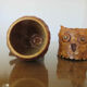 Set of 3 boxes "owl" bamboo 70s