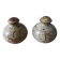 Salt and pepper shaker in Puisaye stoneware by Jean Pierre Prud'homme