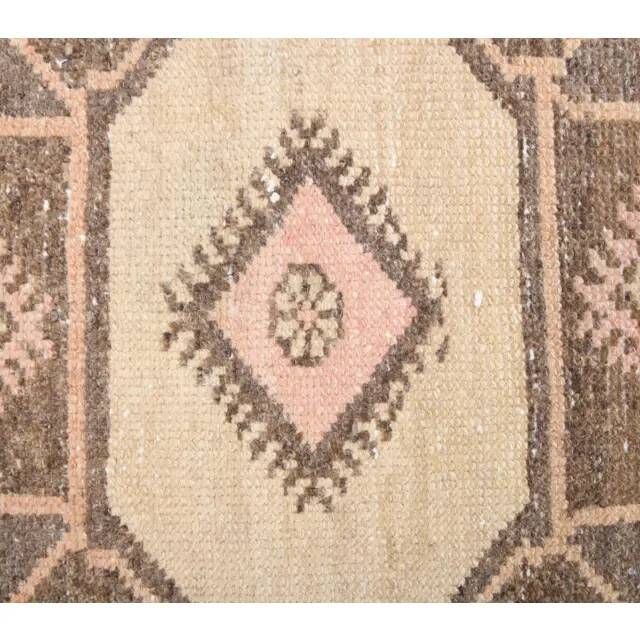 Vintage Turkish Hand-Knotted Wool Cotton Orange Runner Rug 66x318