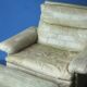 Patchwork leather olive green lounge chair and ottoman by Laauser, 1970s