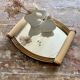 Plateau miroir art deco , bois doré