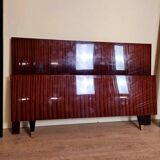 large vintage center bed from the 60s in mahogany