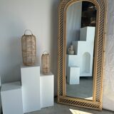 Rattan foot mirror with braces H:2m