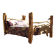 Handcrafted log pine bed originally made/ lit en pin