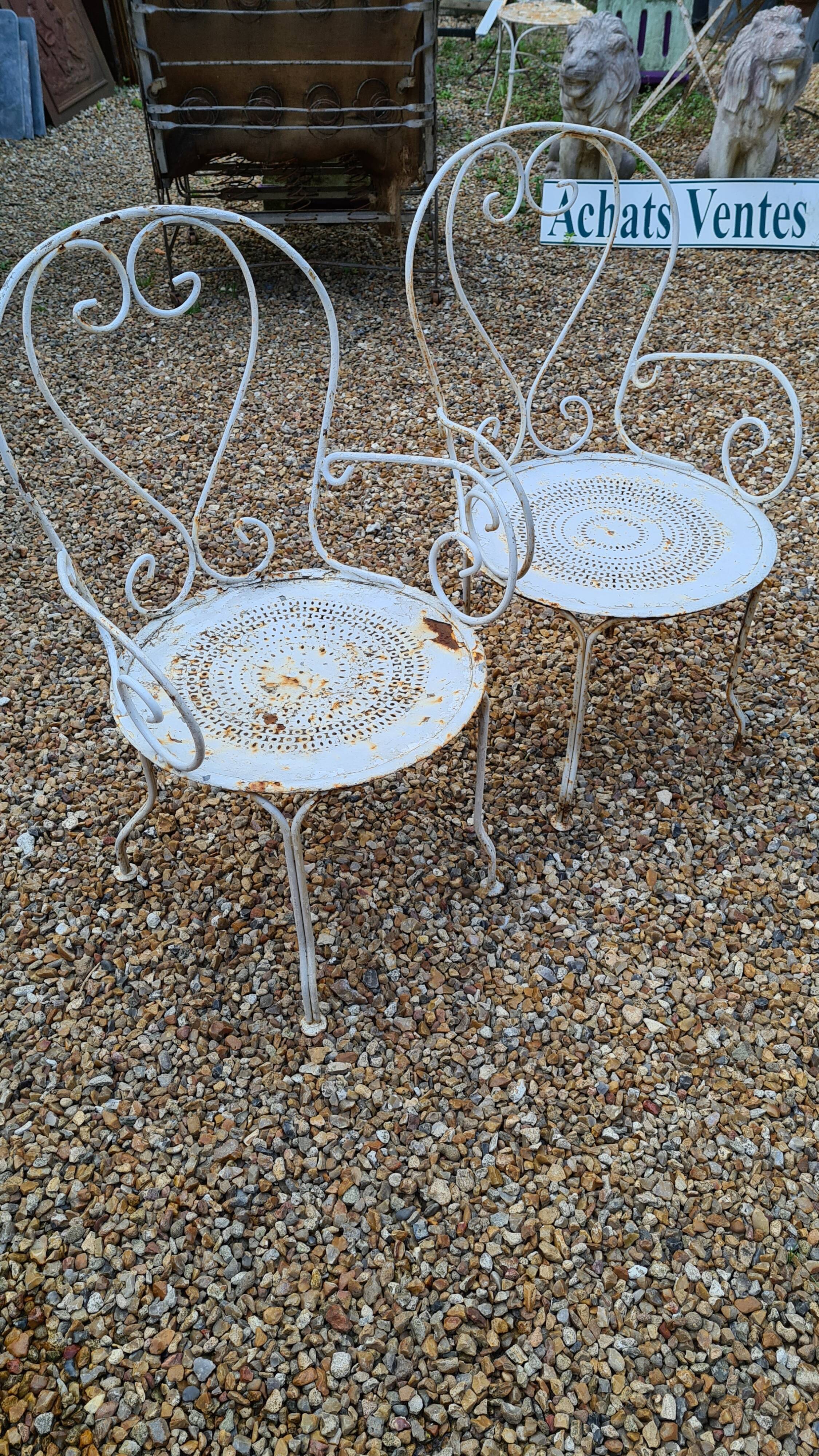 Pair of garden armchairs