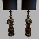 Ensemble de régence hollywoodienne grote tafellampen, design Paardenhoofd, Deknudt