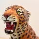 Handmade Italian ceramic leopard sculpture