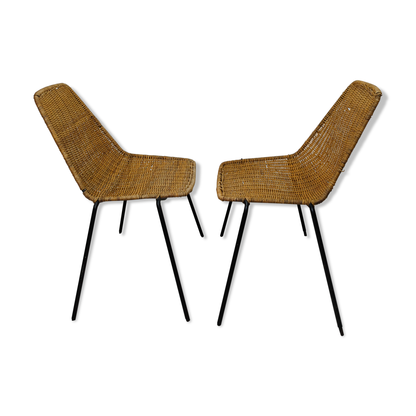 Pair of chairs Gian Franco Legler model Basket