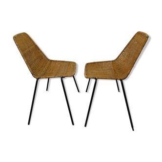 Pair of chairs Gian Franco Legler model Basket