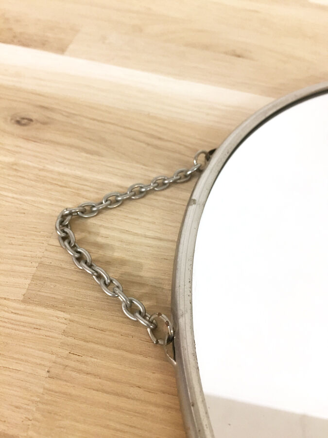 Chrome round mirror 1950 29x33cm