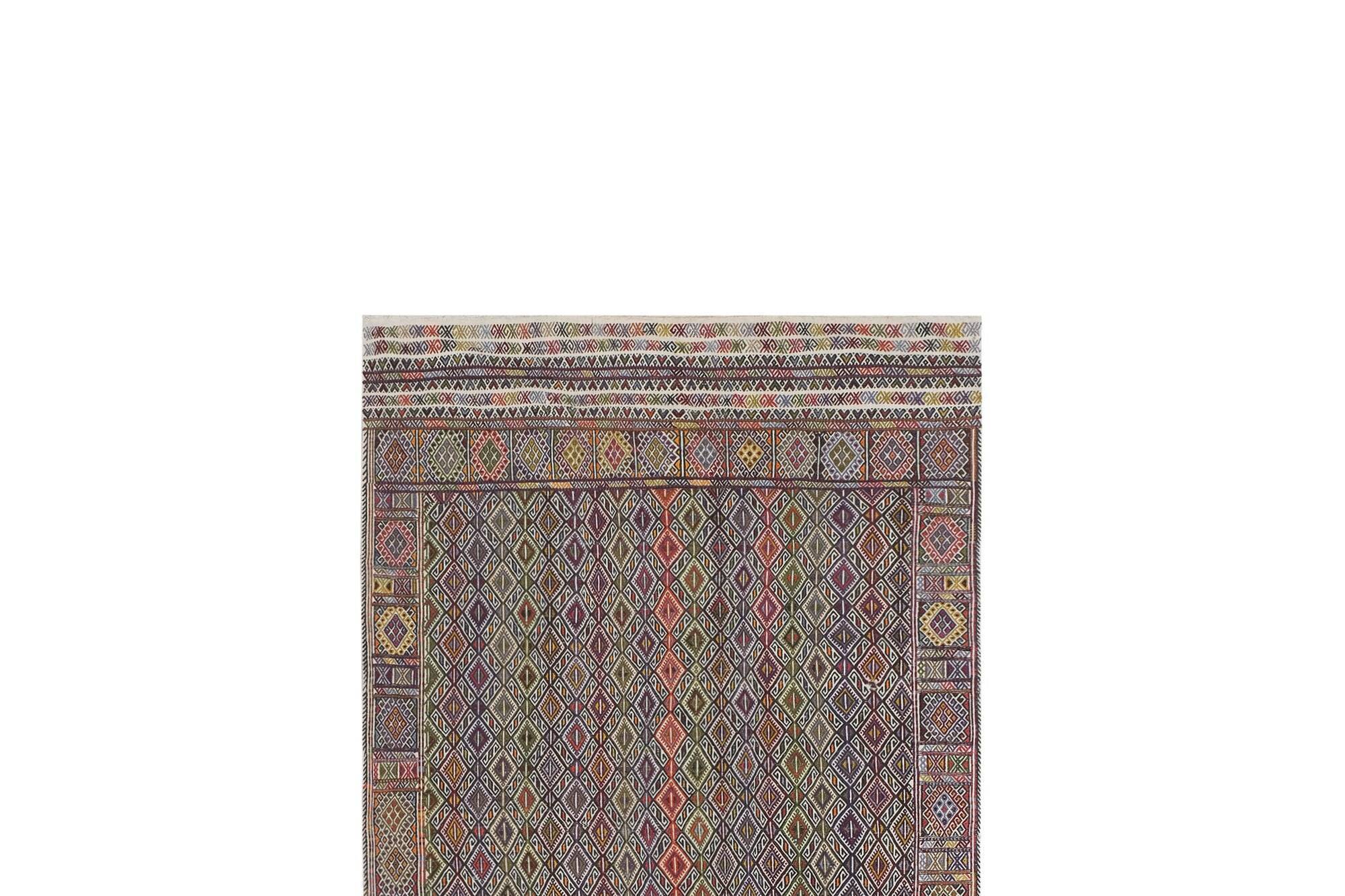 Vintage Turkish kilim handwoven 155x362 cm