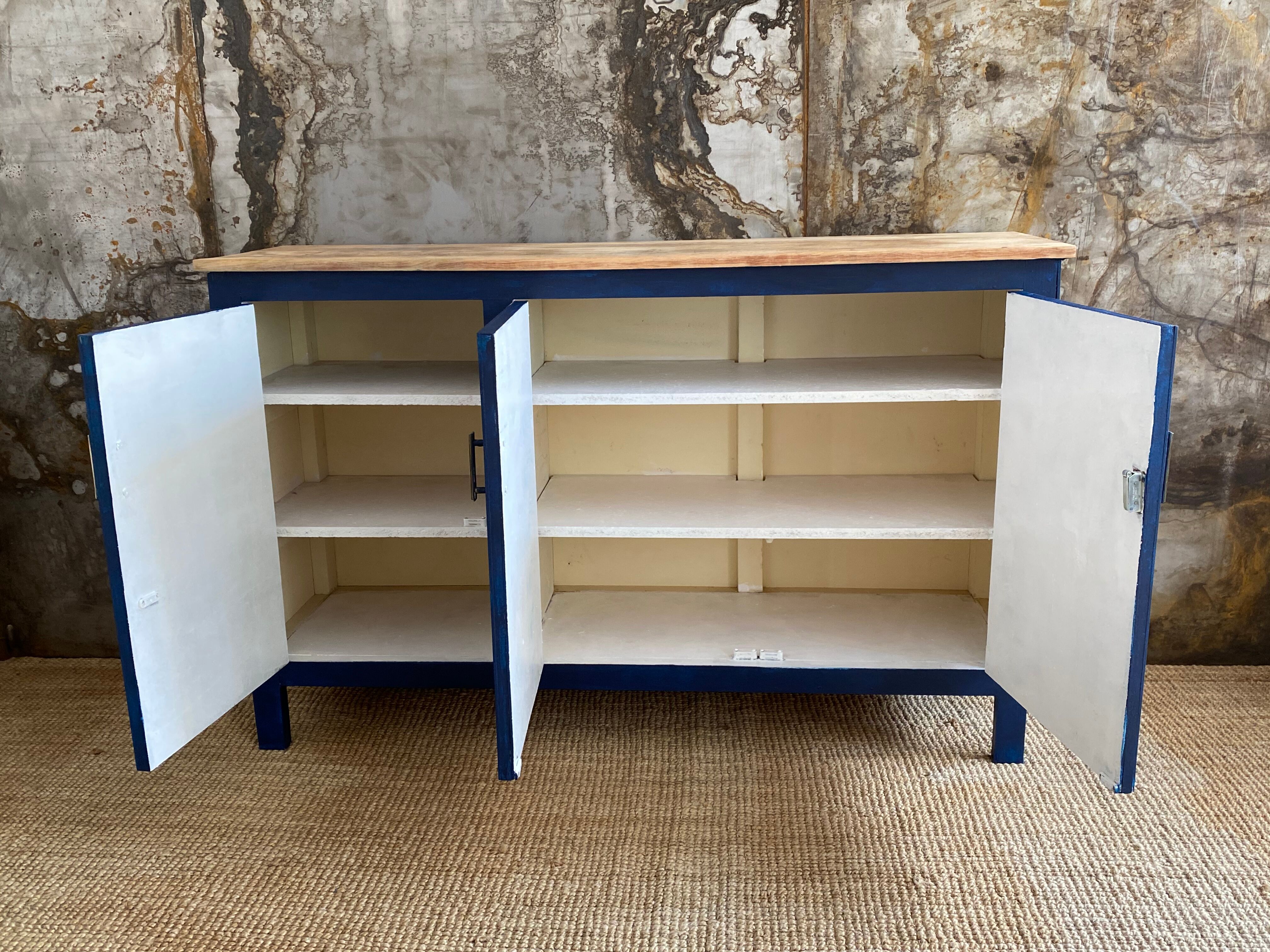Buffet raw wood - king blue