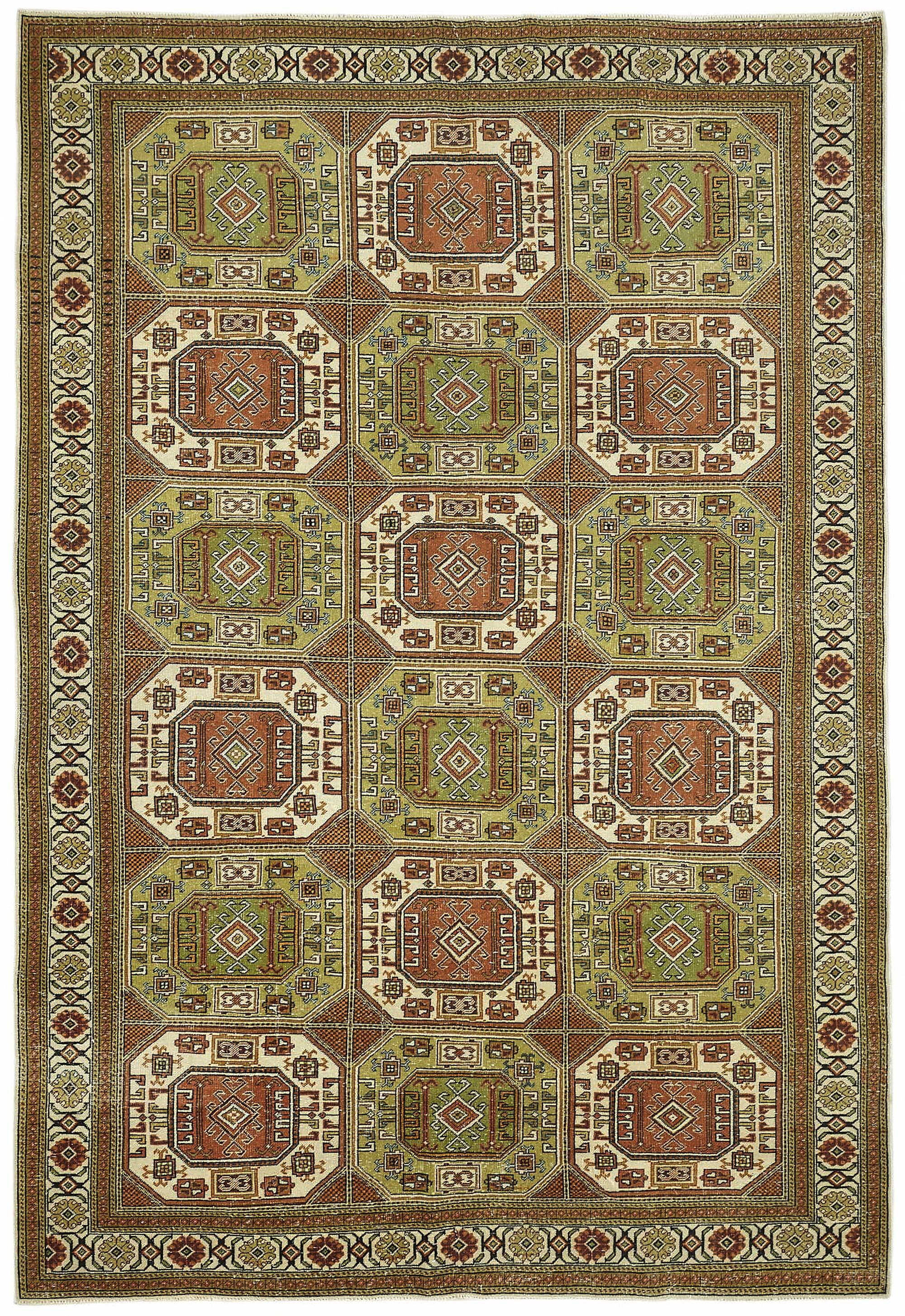 Turkish Wool Vintage Kayseri Rug 202 cm x 295 cm