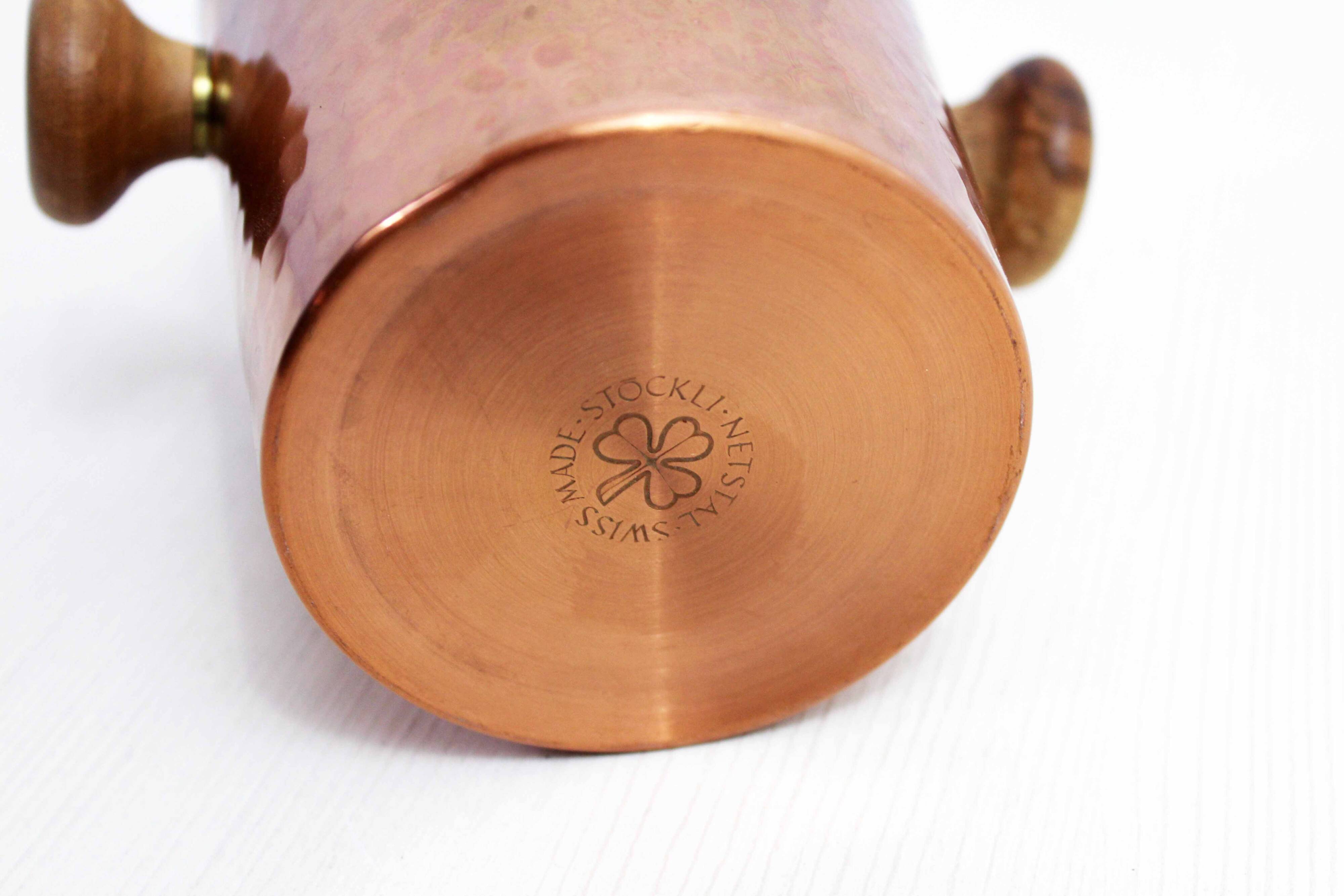 Small copper and teak ice bucket