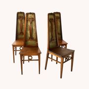 4 Chaises art&craft, Angleterre, fin19eme.
