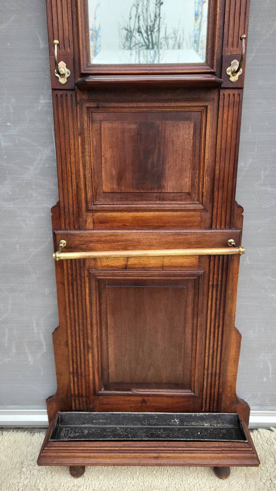 Monumental Art Nouveau wardrobe • walnut & brass