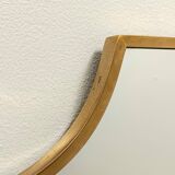 Vintage Brass Shield Shaped Wall Mirror, Italy