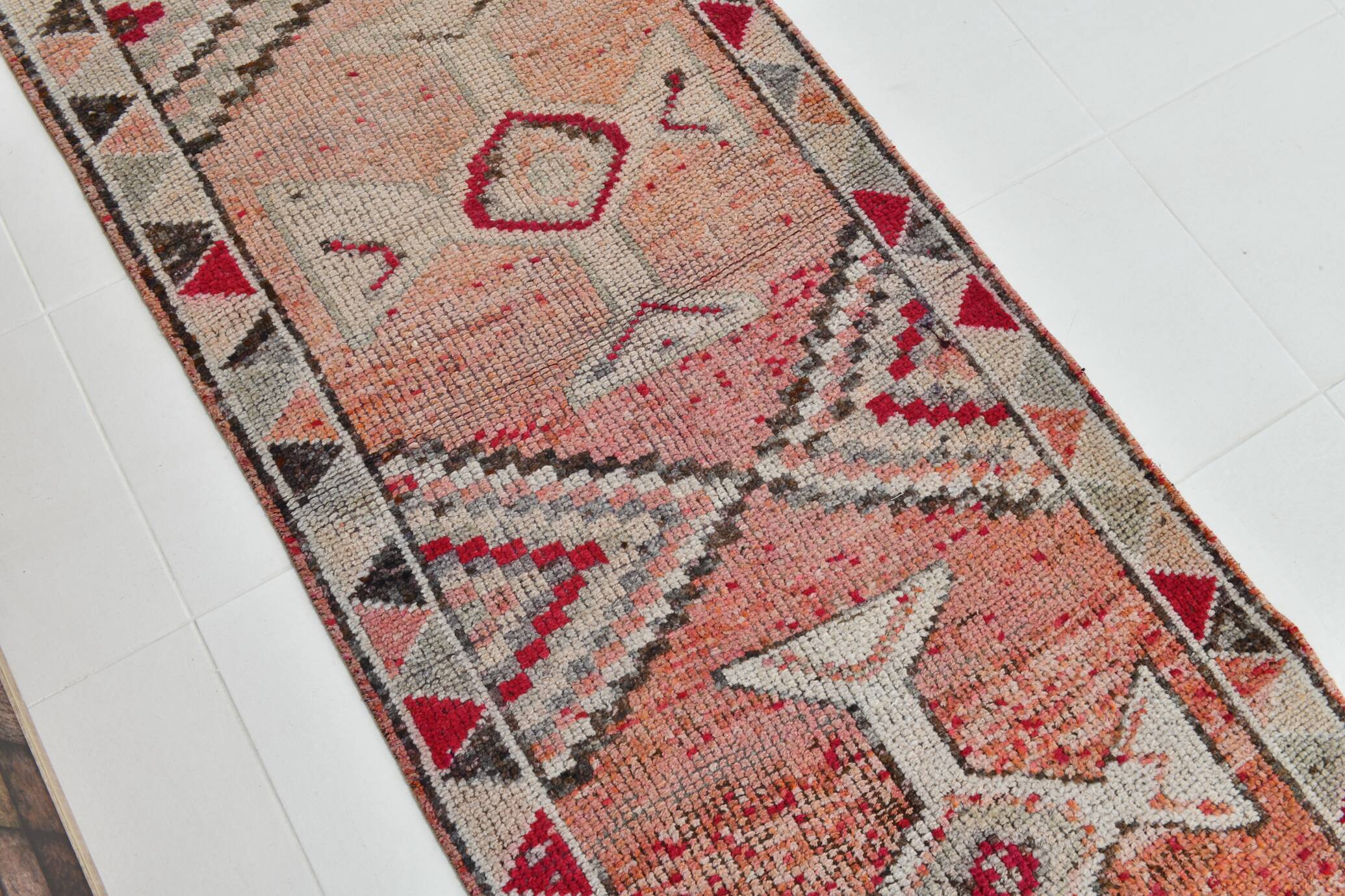 3x12  Red Brown Vintage Runner Rug, 86x369Cm SK 22862
