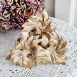Bougeoir bas fleurs en laiton