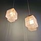 Pair of Art Deco Skyscraper satin glass pendant lights, 1930s