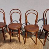 4 curved wooden bistro chairs
